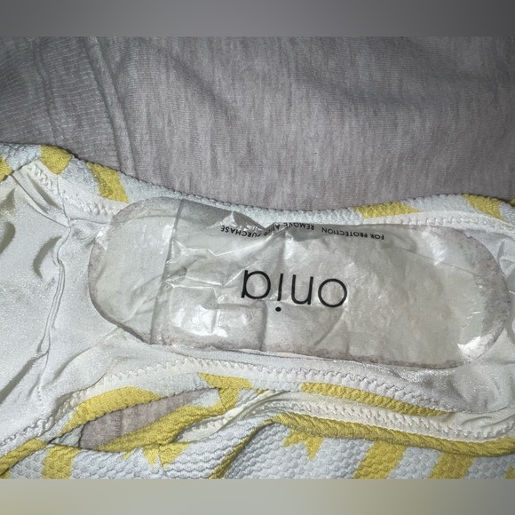 NWOT Onia Natalie Yellow And White Houndstooth One Piece Swimsuit - Picture 6 of 6